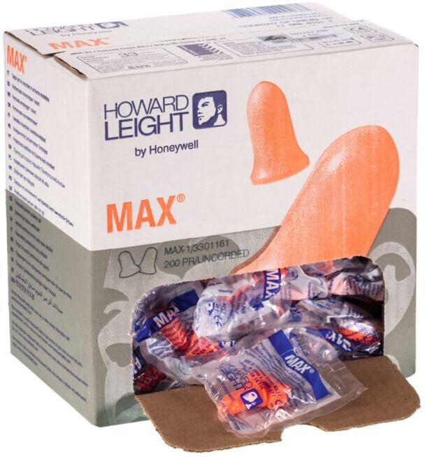 Howard Leight Jeu de bouchons antibruit, 200 paires MAX, Type: 200 ; Honeywell (3301161)