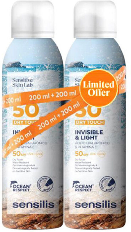 Sensilis Spray corporel Invisible & Light SPF50+ pack 2 x 200 ml
