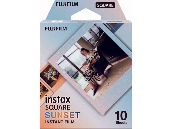 Fujifilm Instax Square Sunset Film Sofort-Bild – Sofortbildkamera/Polaroid Kamera – hellgrün / hellblau / lila
