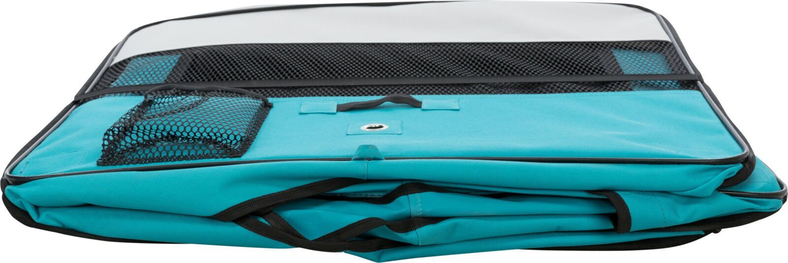 TRIXIE Freilauf m. Netz / Boden, Zwergkaninchen, Polyester, Ø 150 x 65 cm, türkis / hellgra