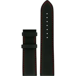 Certina - Leder Lederarmband ohne Schließe 22mm/20mm C610020328 - rind,schwarz,textilmotiv-prägung