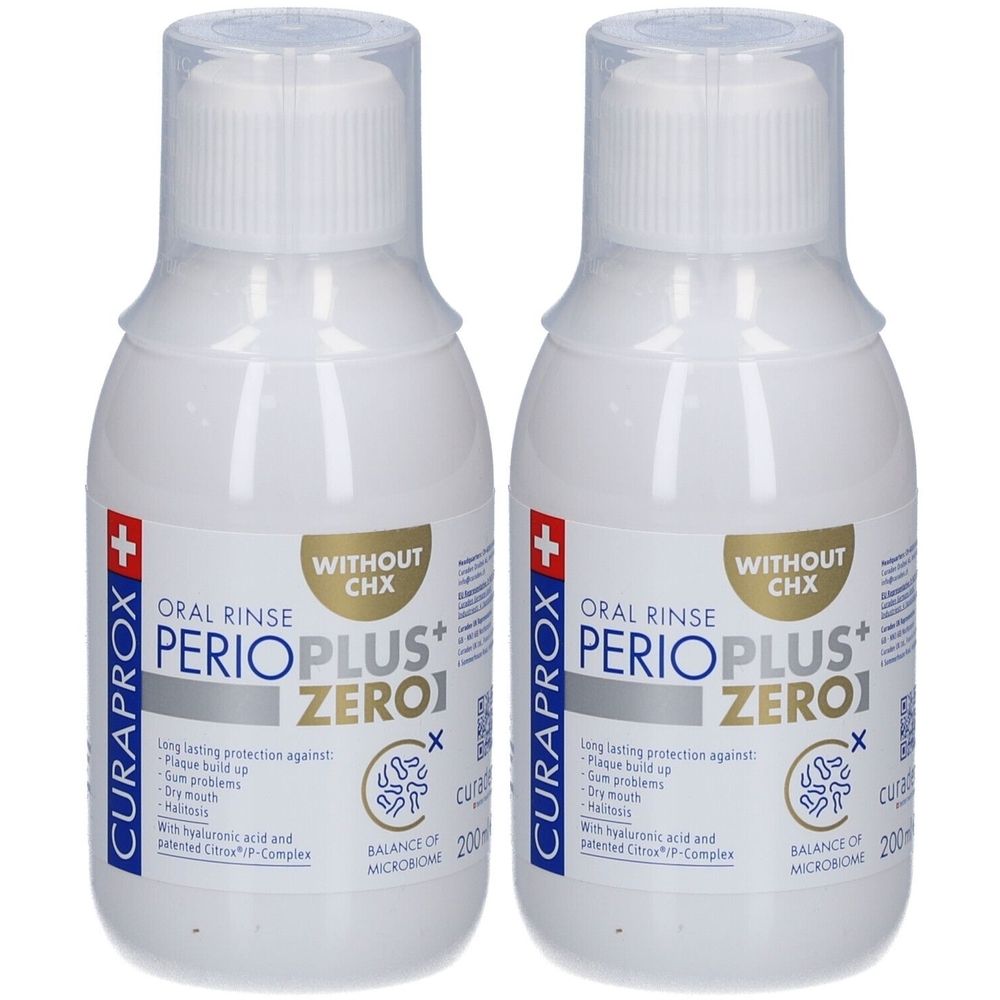 Curaprox perio Plus+ zero Mundspülung ohne CHX x2 2x200 ml Mundwasser
