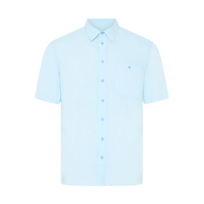 Kurzarmhemd BLEND "Kurzarmhemd BHShirt", Herren, Gr. S, N-Gr, blau (blau frost), Obermaterial: 100% Viskose CV., Hemden