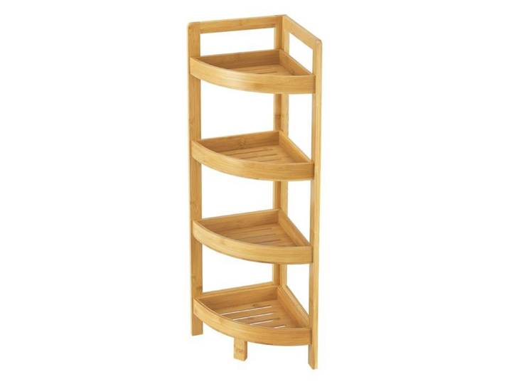 Étagère d'angle 4 niveaux pour salle de bain ou cuisine 80 x 23 x 23