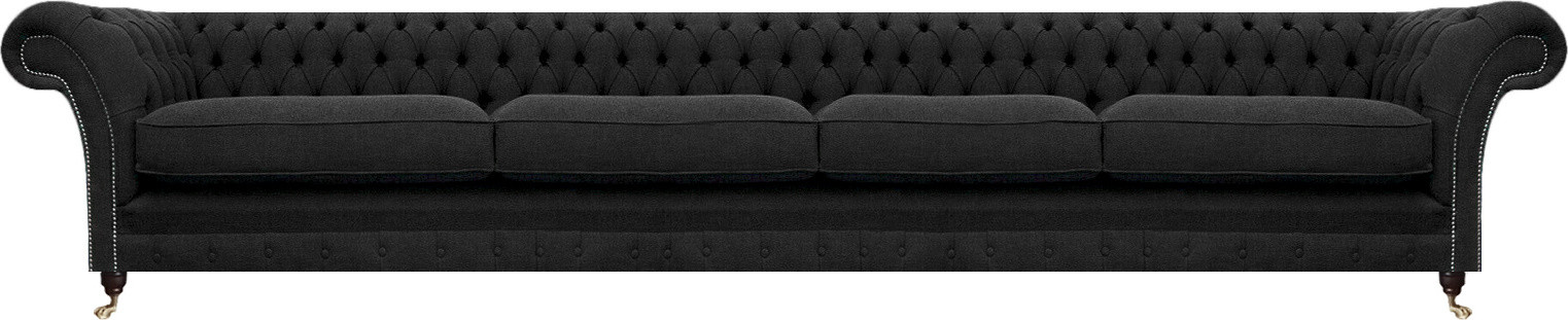 Designer Chesterfield vierzitter sofa in zwart