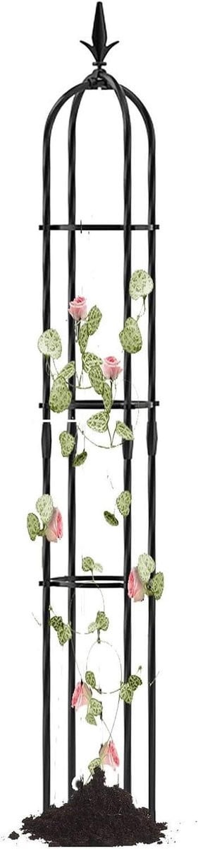 Tuin Obelisk Plantensteun - Zwart - 190 cm Hoog