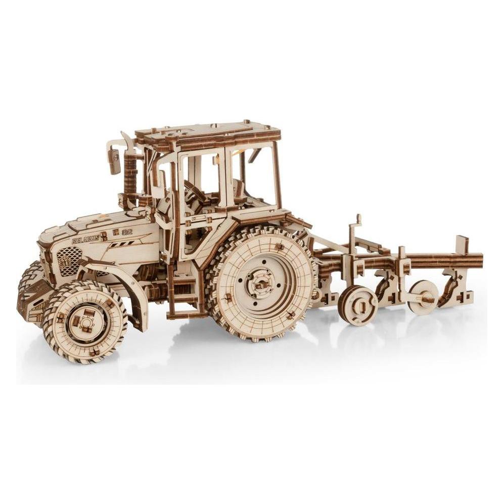 Eco Wood Art Traktor 82.3 mit Pflug - 3D Holzbausatz (EWA-00389)