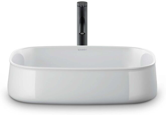 Duravit Zencha Aufsatzbecken 2373550079 55x39cm, ohne Hahnloch, Überlauf, Hahnlochbank, geschliffen, weiß