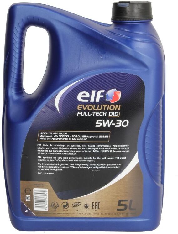 Motoröl ELF 2225746 Evolution FULLTECH DID 5W30 5L
