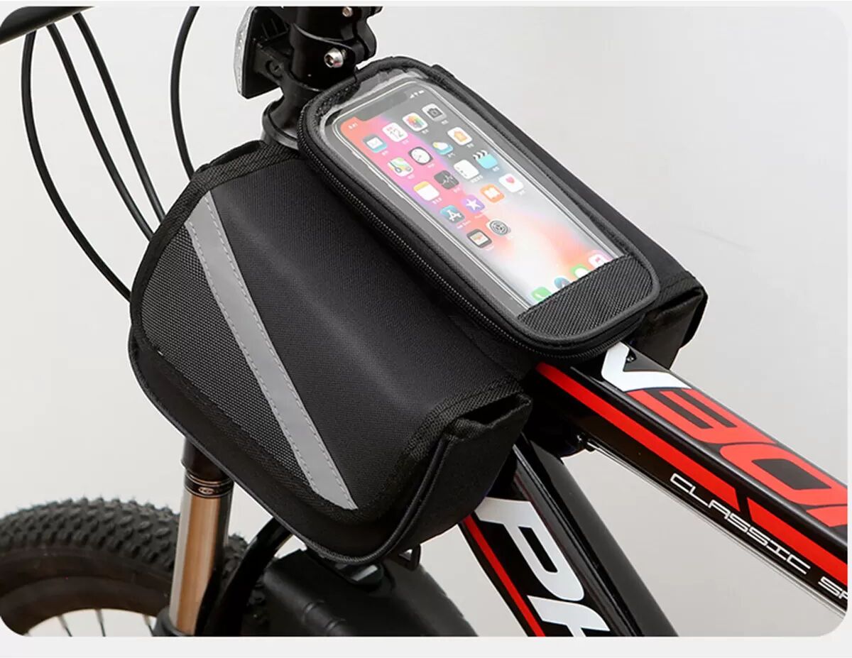 INF Fahrrad Oberrohrtasche Fahrradrahmentasche Schwarz