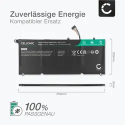Cellonic Akku für Dell XPS 13 9350, 9343, 13D-9343 (6100 mAh), Notebook Akku, Schwarz