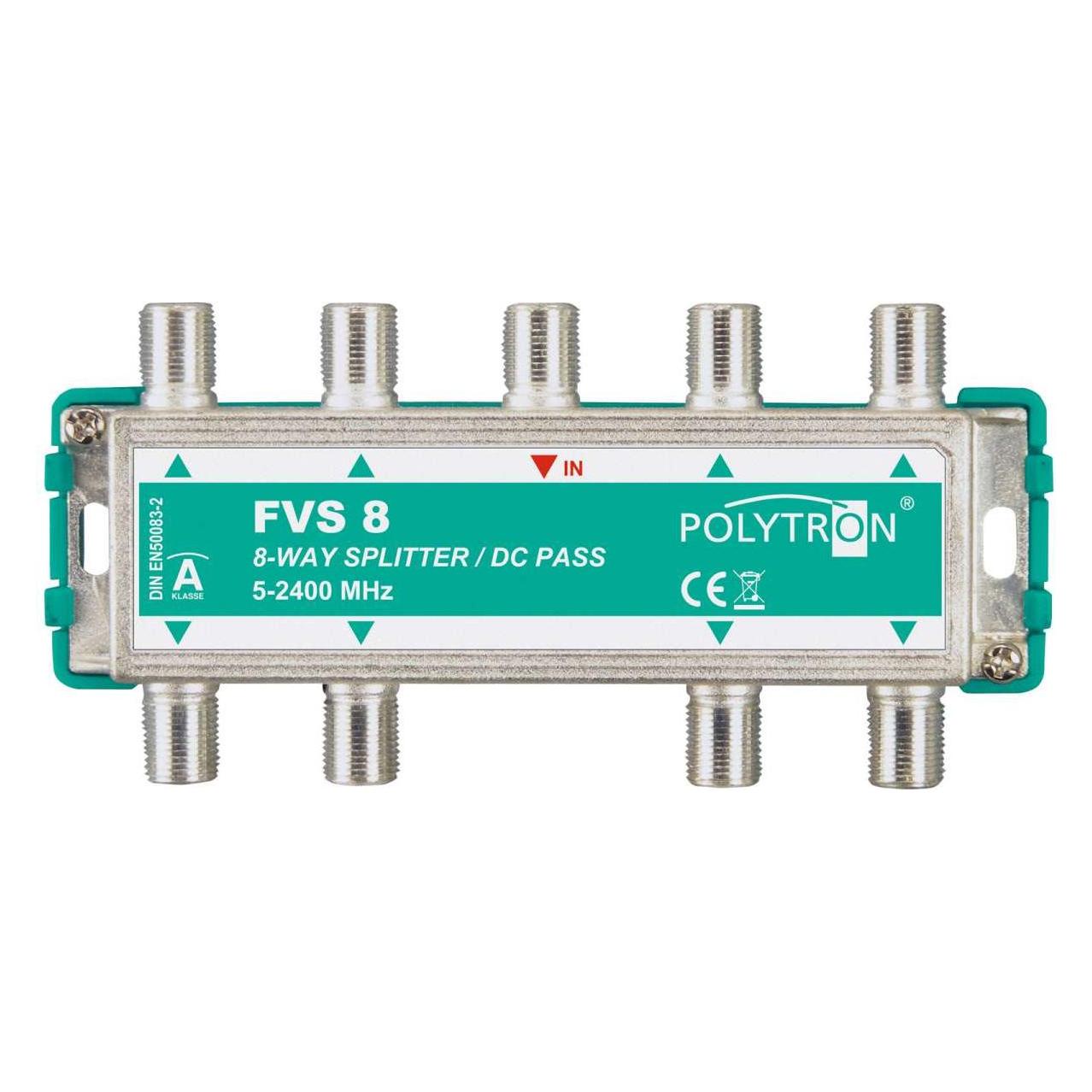 Polytron F-Verteiler 8-fach 5-2400MHz FVS 8 DC-Durchgang 3061900 (Verteiler) (3061900)
