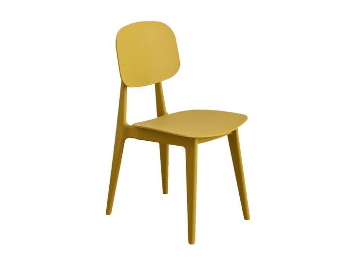 Kenay Chaise de salle à manger Polipropylène style rétro Moutarde-HELM Jaune Moutarde