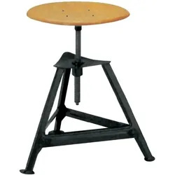 Magni, Hocker, Bandstahl-Drehhocker 3 BeineH400-600mm RAL9005 (35 x 40 cm)