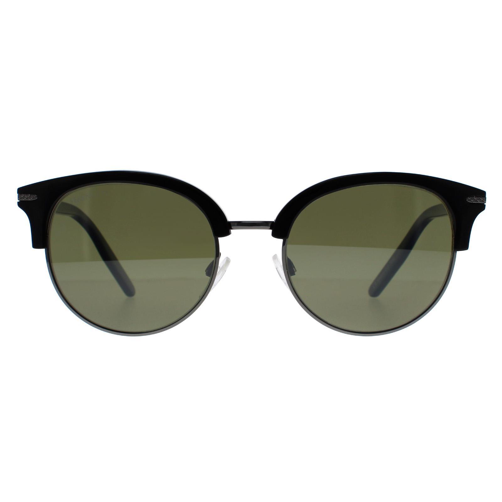 Serengeti Rund Damen Glänzend Dunkel Gunmetal Schwarz Mineral Polarisiert 555nm Grün Lela