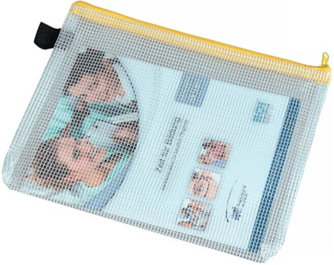 Pochette avec fermeture Eichner L190xL250mm avec fermeture éclair jaune (9218-03272)