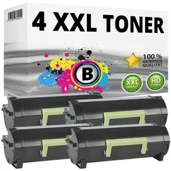 Druckfuxx, Toner, 4 XL TONER für LEXMARK MS310d MS310dn MS312dn MS410d MS410dn MS415dn M