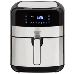 Camry CR6311 Heißluftfritteuse 5 L Ölfrei 8 Programme Timer, Temperatur 80-200°C Backofen, 2500W, Schwarz/Argento.