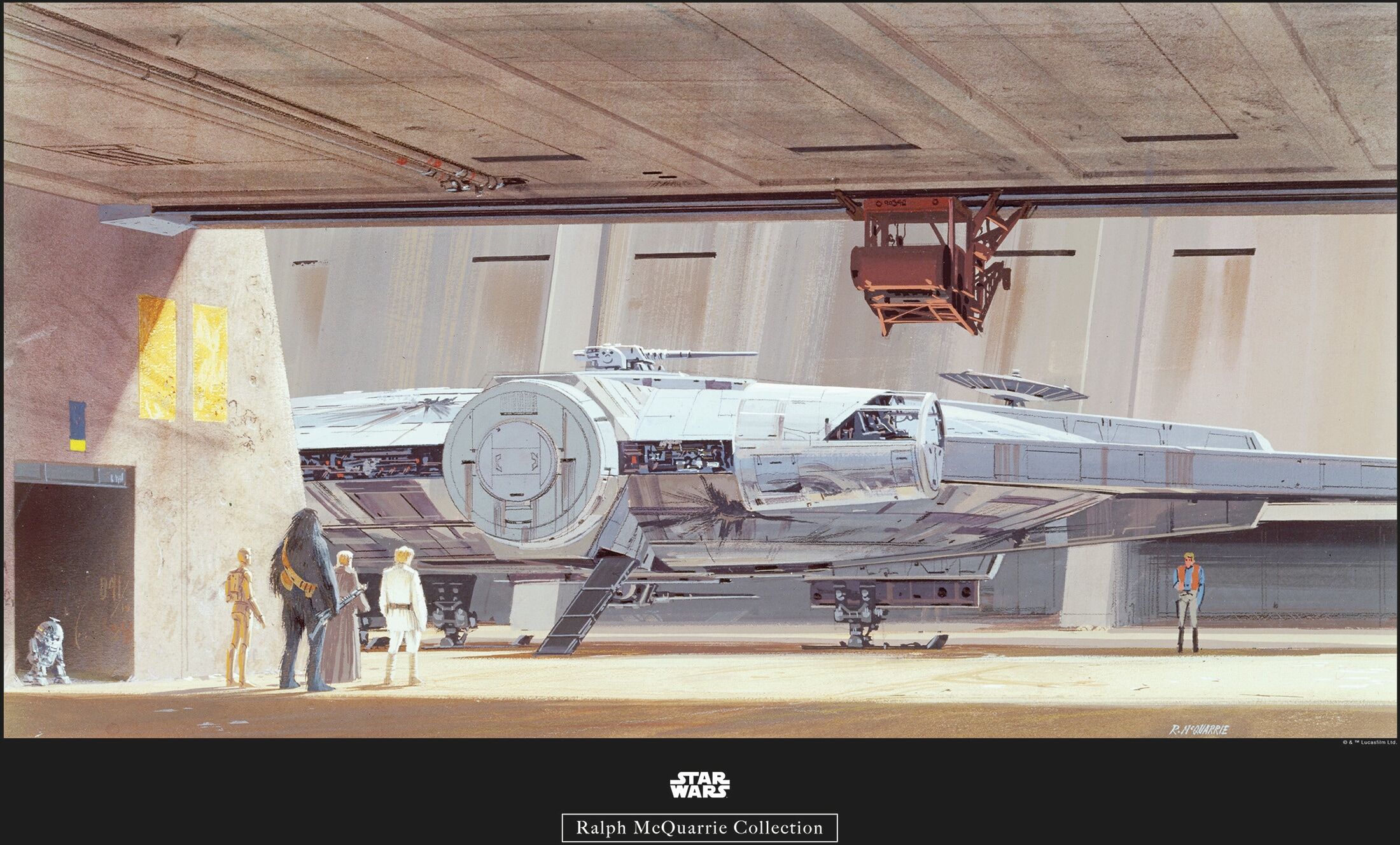 Bild KOMAR "Star Wars Classic RMQ Mos Eisley Hangar", bunt (farbe bild(er): bunt), B:70cm H:50cm, Holz, Papier, Bilder, Bild, Wandbild zur Dekoration im Kinderzimmer - ohne Rahmen