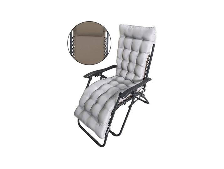 Fauteuil de jardin relax zéro gravité avec coussin matelassé  Sintra  - Taupe
