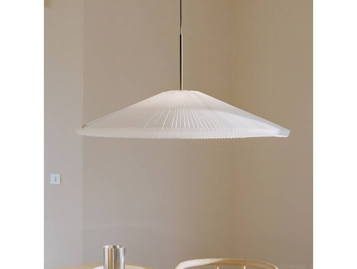 Nebra Pendelleuchte Large White - New Works - Wohnzimmer - Design - Stoff / Textil - Einflammig