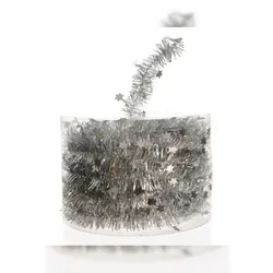 Girlande Sternengirlande Weihnachten Baumschmuck Tischdeko silber 7 m