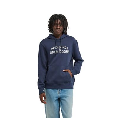Hoodie ELEMENT "Open Minds", Herren, Gr. XS, blau (eclipse navy), Obermaterial: 55% Baumwolle, 25% Baumwolle, 20% Polyester., Sweatshirts Hoodie