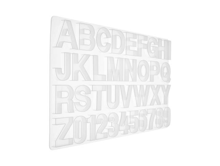 Glorex Silikonform Buchstaben und Zahlen 36 × 19 cm 36-teilig