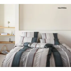 Elegante Interlock Jersey Bettwäsche Queens - 155x220 cm + 40x80 cm	rauchblau