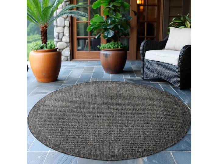 Outdoorteppich AYYILDIZ TEPPICHE GIZA 1410, auch als Läufer und Rund , schwarz, H:3mm Ø:120cm, Polypropylen, Teppiche, Outdoorteppich, Läufer, In- und Outdoor, Wetterfest, Wasserabweisend, robust
