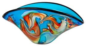 Dale Tiffany Bellezza Blue Hand Blown Art Glass Vase - N/A