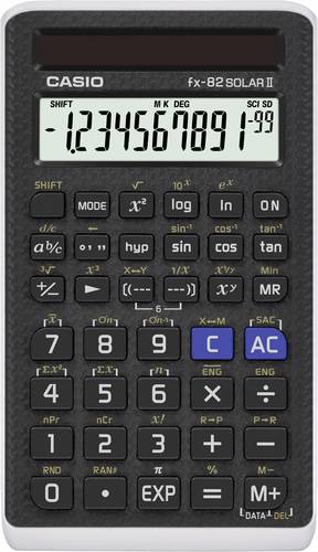 Casio FX-82SOLARII Schulrechner Schwarz Display (Stellen): 10solarbetrieben (B x H x T) 71 x 10 x 134mm