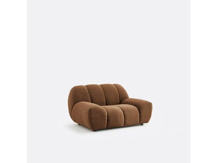 LA REDOUTE Fauteuil XL, bouclette épaisse, Nuria 1 Place Marron Chocolat