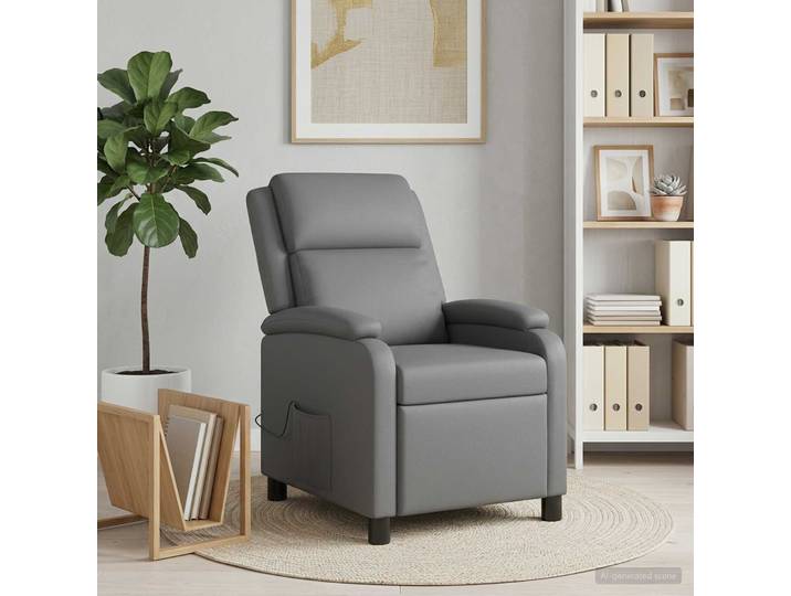 vidaXL Massage Relaxsessel Grau Kunstleder
