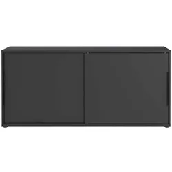 Aktenschrank Büro Sideboard in Dunkelgrau mit Schiebetüren