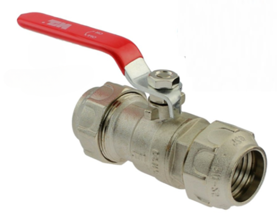 Messing Kugelhahn Stahlhebel für PE-Rohr 2fach Klemme (Messing Kugelhahn Stahlhebel für PE-Rohr 2fach Klemme: Messing Kugelhahn Stahlhebel für PE-Rohr 2fach 25mm Klemme) 4.05-KH37