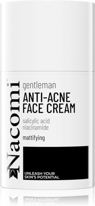 Nacomi Gentleman crème matifiante hydratante pour peaux acnéiques pour homme 50 ml