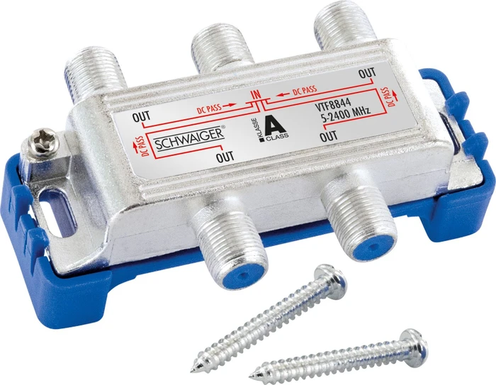 Schwaiger Breitband-Verteiler 4-fach 9db