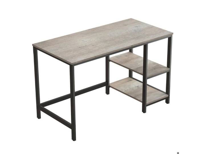 Bureau informatique table d'etude avec etagere a 2 niveaux a gauche ou a droit pour bureau salon cadre en metal style in