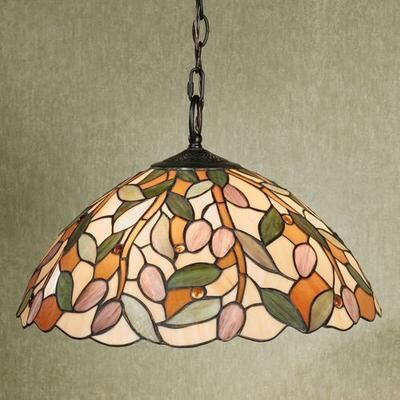 Touch of Class Pascal Stained Glass Hanging Lamp Multi Earth , Multi Earth