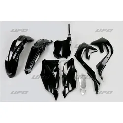 UFO, Motorrad Zubehör, KUNSTSTOFFSET KAWASAKI KXF 250 '21-24, KXF 450 '19-23 SCHWARZ (KA227E001)