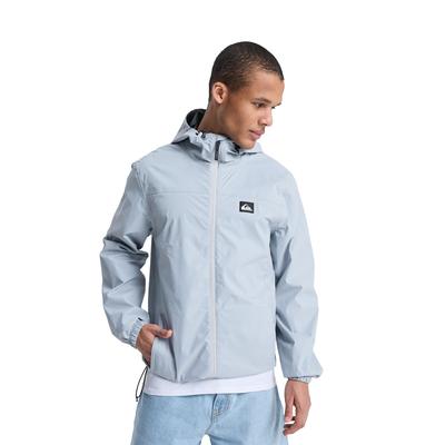 Regenjacke QUIKSILVER "Overcast 3K Tape", Herren, Gr. XL, grau (micro chip), Obermaterial: 100% Nylon., Jacken Regenjacke