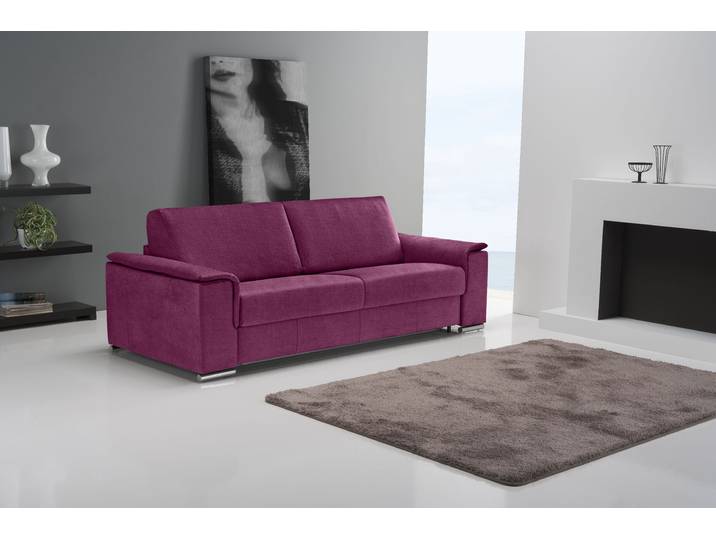 Schlafsofa EGOITALIANO Cecilia, modern & elegant, erstklassiger Sitzkomfort, Dauerschläfer , pink (fuchsia), B:234cm H:85cm T:102cm, Sofas, Schlafsofa, inkl. Matratze und hochwertigem Metallbettrahmen, toller Schlafkomfort