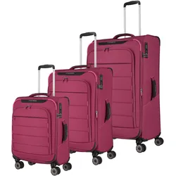 Travelite SKAII Kofferset 4 Rollen Größe L/M/S - Abendrot Koffer24