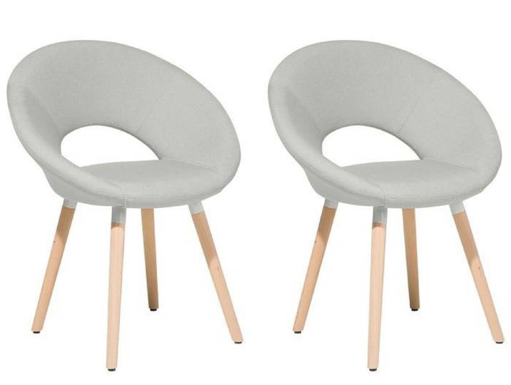 Lot de 2 chaises design gris clair ROSLYN