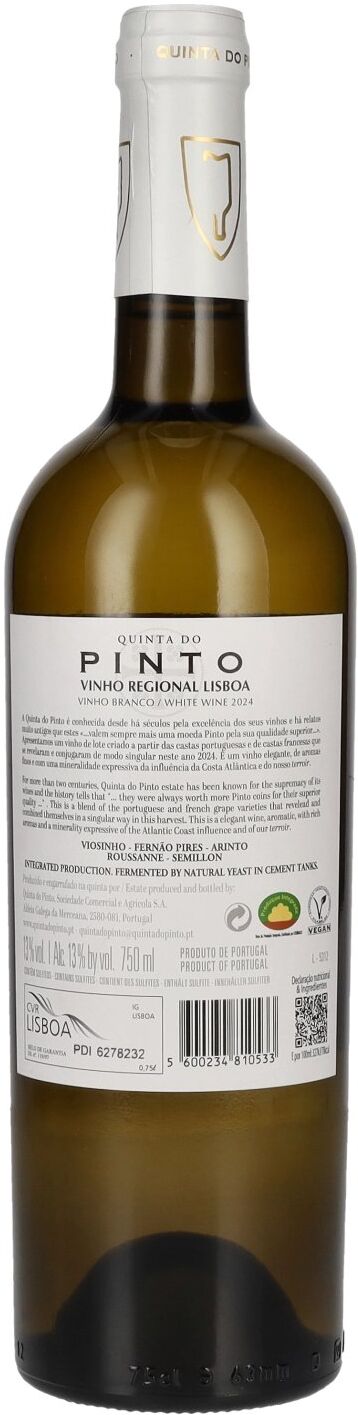 Quinto Do Pinto Quinta Do Pinto ESTATE COLLECTION White 2024 13% Vol. 0,75l