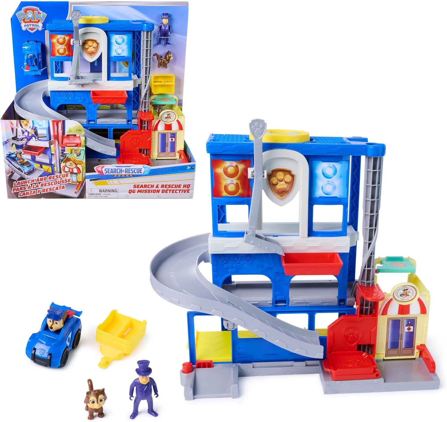 PAW Patrol Pup Squad Search & Rescue Politiebureau Speelset met Racer Chase en Kattenvriendje