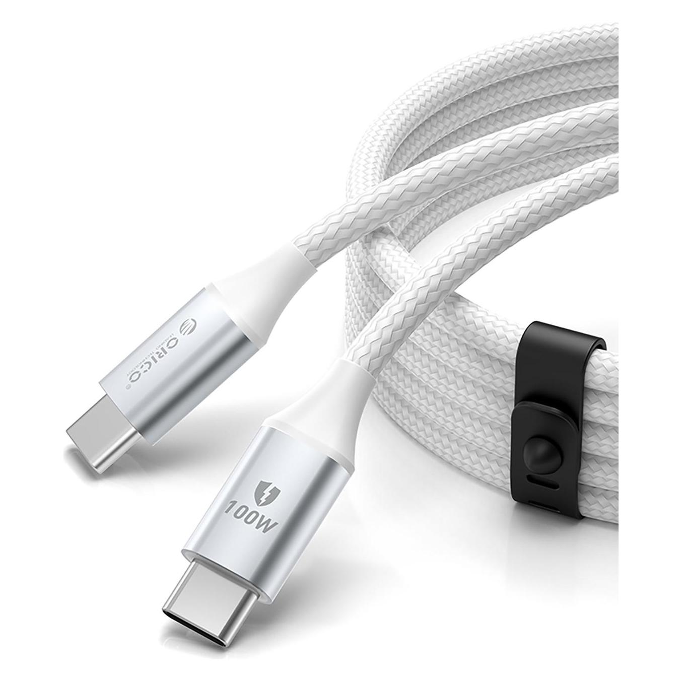 Orico Cable CDX 100W 5A Power Delivery USB-C - USB-C 1m Cable - White (1 m, USB 2.0, 100 W) (ORICO-CDX-100CC-WH-BP-HU)