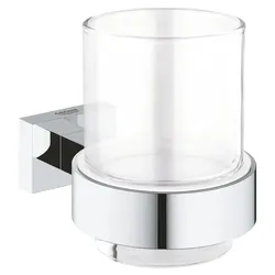 GROHE Glashalter Essentials Cube Chrom Metall, Glas 40755001