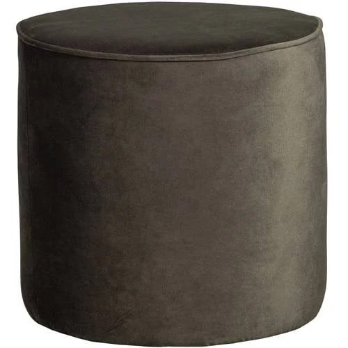 WOOOD Sara Poef Hoog - Velvet - Khaki - B: 46 cm, D: 46 cm, H: 46 cm